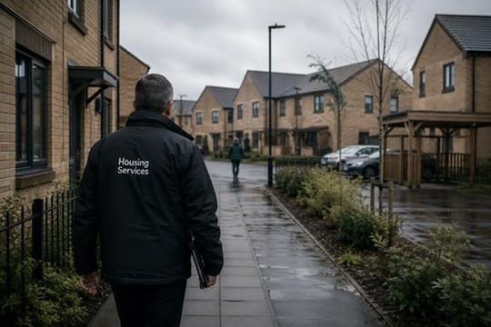 Housing services site walkthrough with a resident-facing team